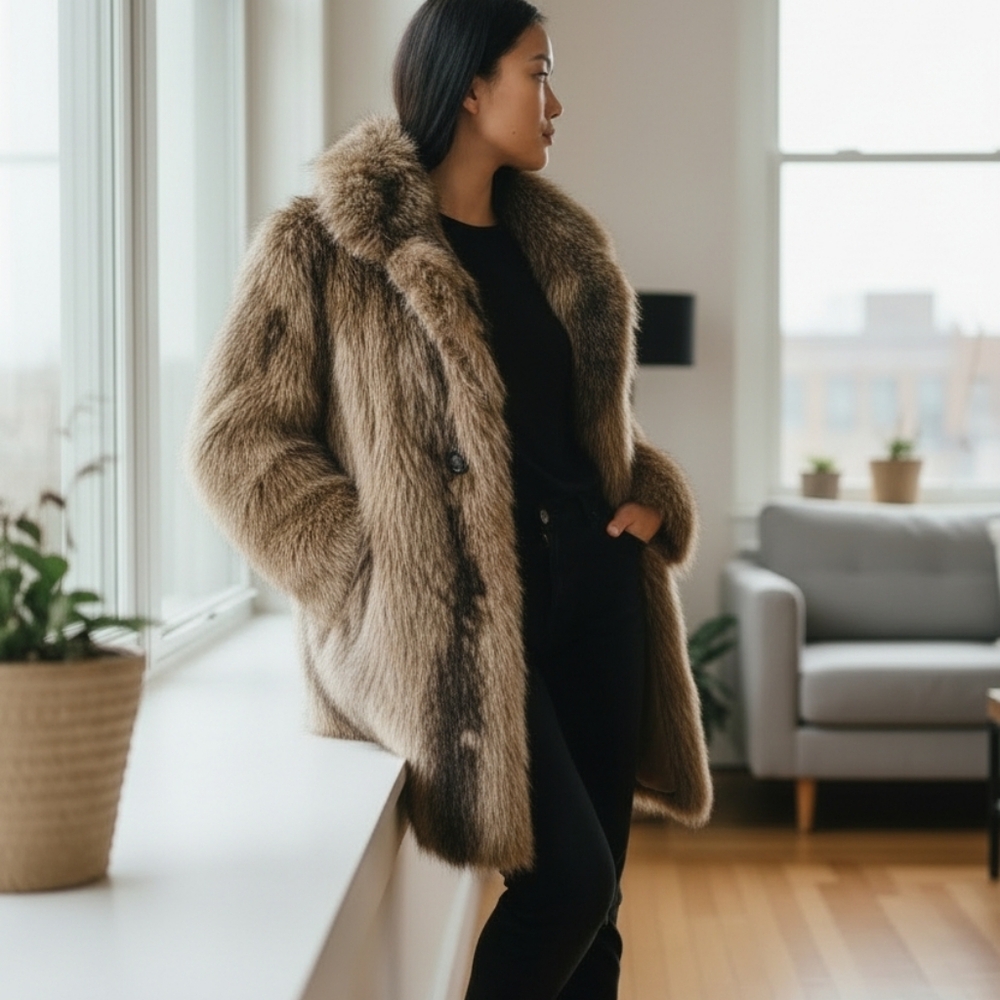 💯🔥Gorgeous 🔥💯 Raccoon Coat | Authentic Full Fur | Jacket | Size estimate: L